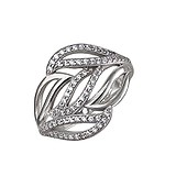 Женское серебряное кольцо с куб. циркониями, 1548576