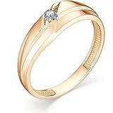 Золотое обручальное кольцо с бриллиантом, 1628704