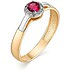Женское золотое кольцо с бриллиантами и рубином - фото 1
