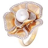 Женское золотое кольцо с бриллиантами и жемчугом, 1646112