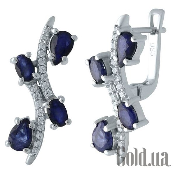 

Серьги Fresh Jewelry, Серебряные серьги с сапфирами и куб. циркониями