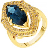 Женское золотое кольцо с бриллиантами и топазом, 1668384