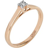 Золотое кольцо с бриллиантом, 1672992