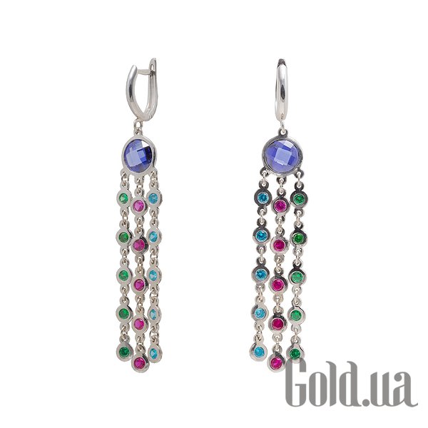 

Серьги с подвесками Ivon jeweler, Серебряные серьги с куб. циркониями
