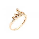 Жіноча золота каблучка з куб. цирконіями, 1698336