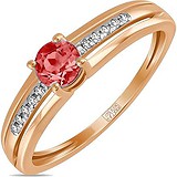 Женское золотое кольцо с бриллиантами и рубином, 1713696