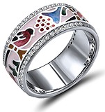 Женское серебряное кольцо с эмалью, 1759264