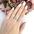 Женское серебряное кольцо с куб. циркониями и гранатом - фото 2