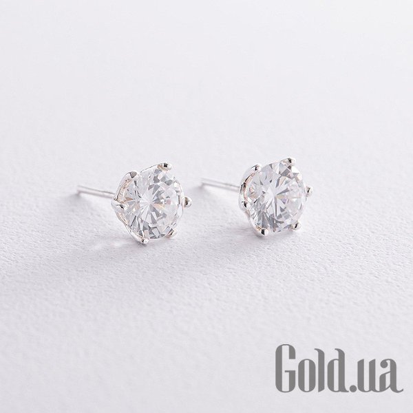 

Серьги-гвоздики Украина, Серебряные серьги с куб. циркониями