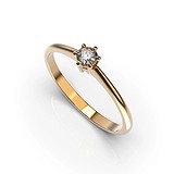 Золотое кольцо с бриллиантом, 1776160