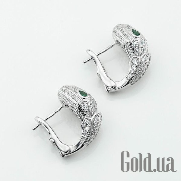 Серебряные серьги с куб. циркониями DIA3202884 – изображение 2