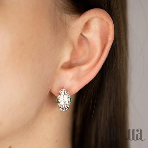 Серебряные серьги с куб. циркониями DIA3202884 – изображение 3