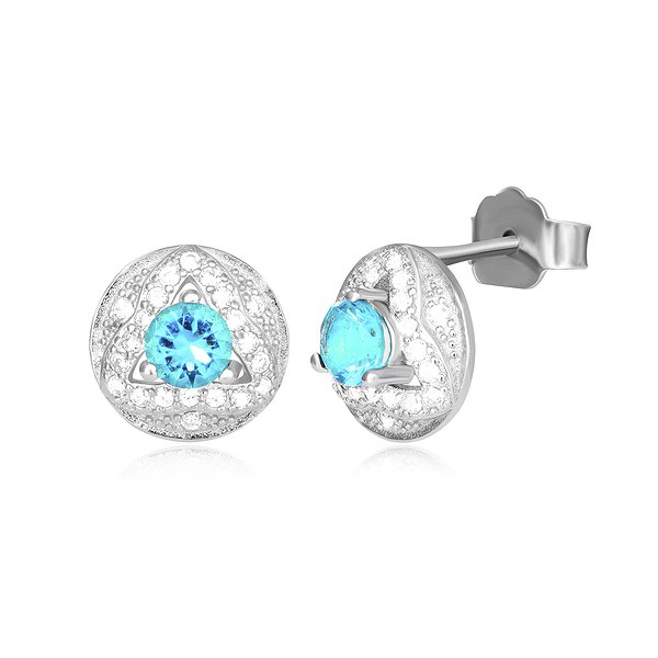 Срібні сережки з куб. цирконіями