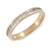 Золотое обручальное кольцо с куб.циркониями