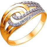 Женское золотое кольцо с куб. циркониями, 1545249
