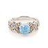 Женское серебряное кольцо с куб. циркониями и синт. опалом - фото 1