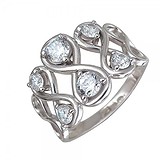 Женское серебряное кольцо с куб. циркониями, 1548577