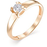 Золотое кольцо с бриллиантом, 1604129