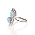 Женское серебряное кольцо с куб. циркониями и синт. опалами - фото 2