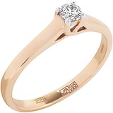 Золотое кольцо с бриллиантом, 1672993