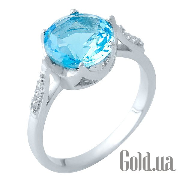 

Женские кольца Fresh Jewelry, Женское серебряное кольцо с синт. аквамарином и куб. циркониями, 17