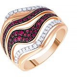 Женское золотое кольцо с бриллиантами и рубинами, 1687585