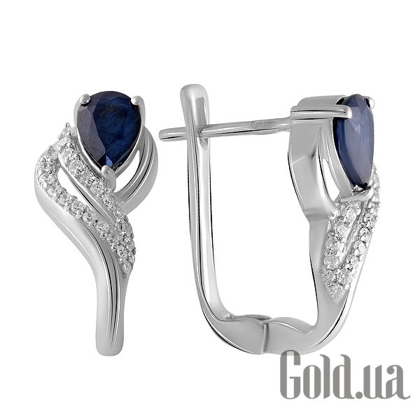 

Серьги Fresh Jewelry, Серебряные серьги с куб. циркониями и сапфирами