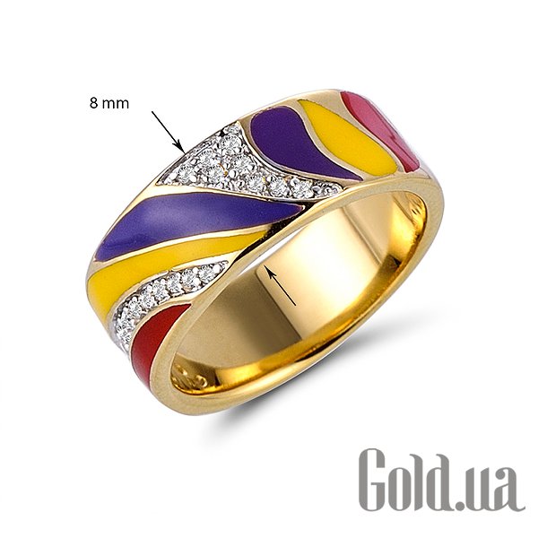 

Женские кольца Lurie Jewelry, Женское серебряное кольцо с куб. циркониями и эмалью, 17