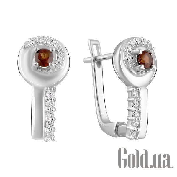 

Серьги Fresh Jewelry, Серебряные серьги с куб. циркониями и гранатами