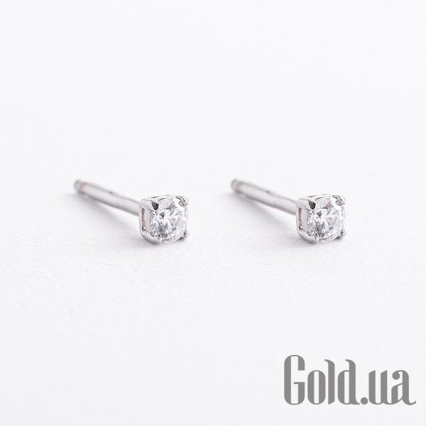 

Серьги-гвоздики Украина, Серебряные серьги с куб. циркониями