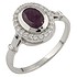 Женское серебряное кольцо с рубином и куб. циркониями - фото 1