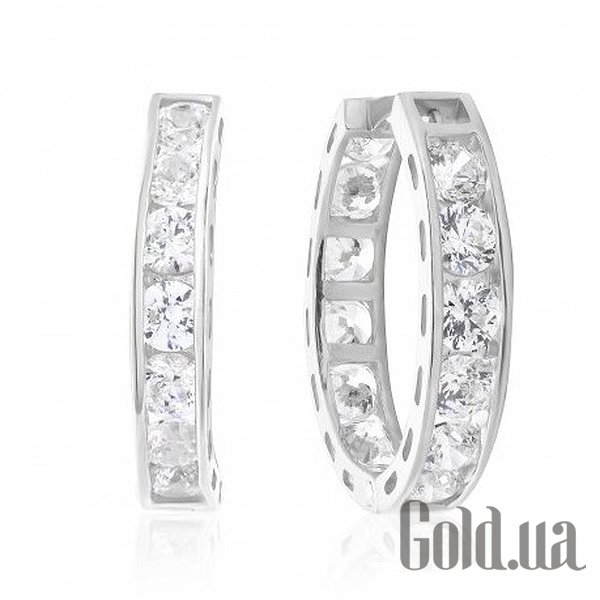 

Серьги-кольца Украина, Золотые серьги с циркониями Swarovski Zirconia