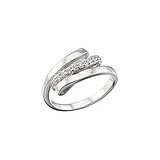 Женское серебряное кольцо с куб. циркониями, 1606946