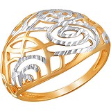 Женское серебряное кольцо в позолоте, 1608226