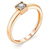 Золотое кольцо с бриллиантом, 1667362