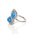 Женское серебряное кольцо с куб. циркониями и синт. опалами - фото 2