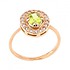 Женское золотое кольцо с хризолитом и куб. циркониями - фото 4