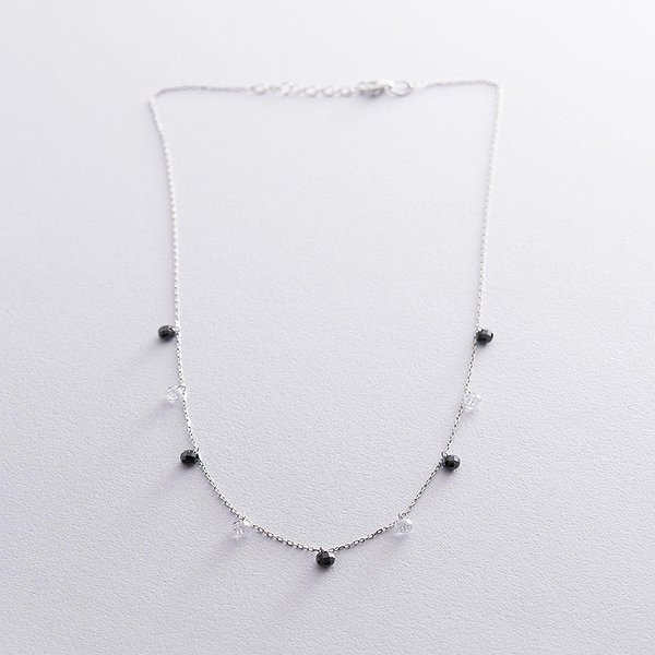 Серебряное колье с куб. циркониями