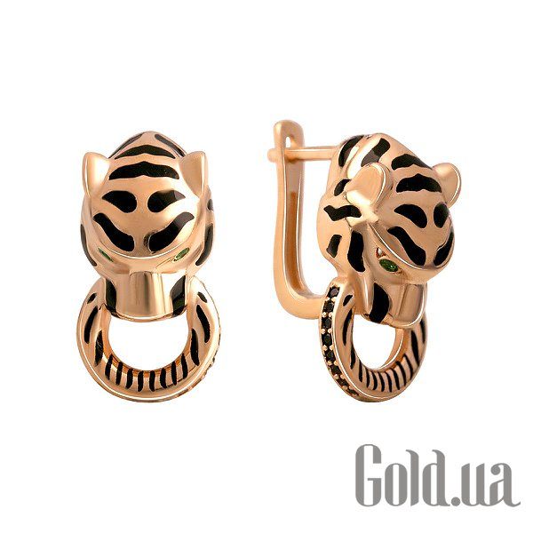 

Серьги Fresh Jewelry, Золотые серьги с куб. циркониями и эмалью
