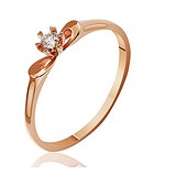 Золотое кольцо с бриллиантом, 201250