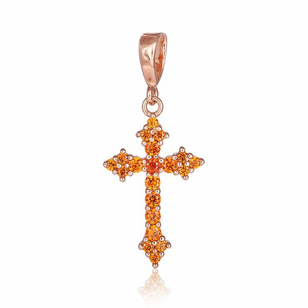 Срібний кулон з куб. цирконіями в позолоті