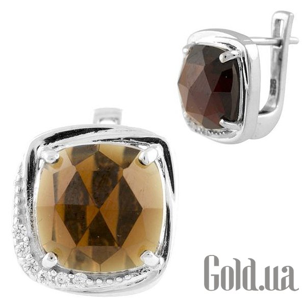 

Серьги Fresh Jewelry, Серебряные серьги с синт. гранатами и куб. циркониями