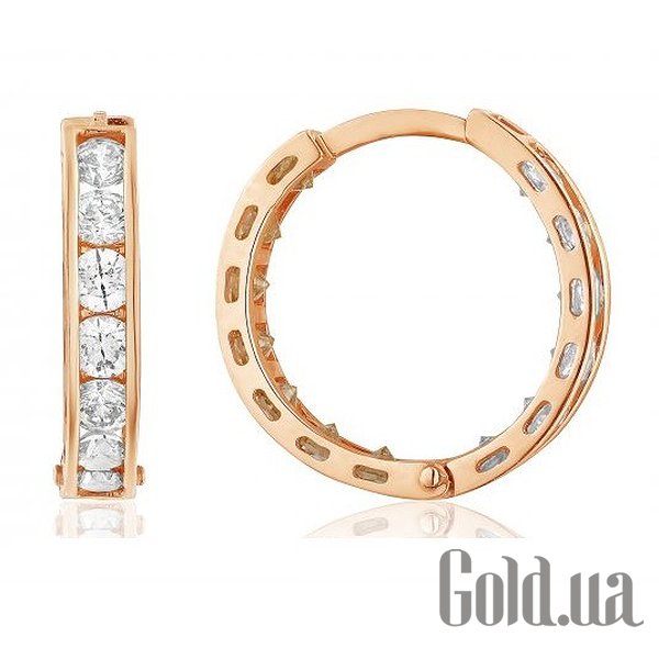 

Серьги-кольца Украина, Золотые серьги с циркониями Swarovski Zirconia