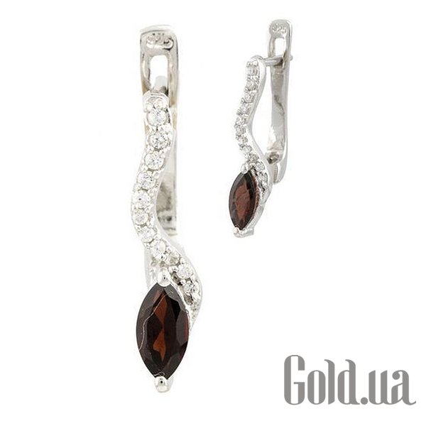 

Серьги Fresh Jewelry, Серебряные серьги с гранатами и куб. циркониями