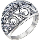 Женское серебряное кольцо с куб. циркониями, 1614627