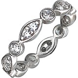 Серебряное обручальное кольцо с куб. циркониями, 1620771