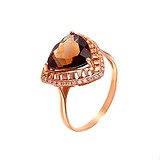 Женское золотое кольцо с бриллиантами и раухтопазом, 1622051