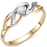 Золотое кольцо с бриллиантом, 1630499
