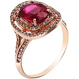 Женское золотое кольцо с бриллиантами и рубином, 1646115