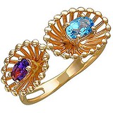 Женское золотое кольцо с топазом и аметистом, 1666083